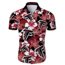 Load image into Gallery viewer, Atlanta Falcons Hawaiian 3D Shirt Tropical Flower Short Sleeve Slim Fit Body-NFL
