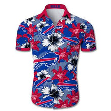 Load image into Gallery viewer, Buffalo Bills Hawaiian 3D Shirt Tropical Flower Short Sleeve Slim Fit Body - NFL