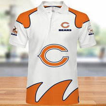 Load image into Gallery viewer, Chicago Bears Men's Polo Shirts White 3D Shirts Print Full Gift For Fans NFL