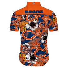 Load image into Gallery viewer, Chicago Bears Hawaiian 3D Shirt Slimfit Tropical Flower Short Sleeve Gift for Fans NFL