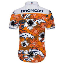 Load image into Gallery viewer, Denver Broncos Hawaiian 3D Shirt Tropical Flower Short Sleeve Slim Fit Body-NFL