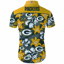 Load image into Gallery viewer, Green Bay Packers Hawaiian 3D Shirt Print Full Tropical Flower Short Sleeve Slim Fit Body - NFL
