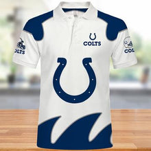 Load image into Gallery viewer, Indianapolis Colts Polo 3D Shirts White Print Full Gift For Fans NFL