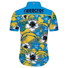 Load image into Gallery viewer, Los Angeles Chargers Hawaiian 3D Shirt Tropical Flower Short Sleeve Slim Fit Body Gift for fans NFL