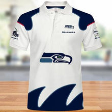 Load image into Gallery viewer, Men's Seattle Seahawks Polo Shirt White 3D Tshirt Gift For Fans NFL