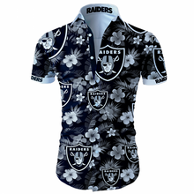 Load image into Gallery viewer, Oakland Raiders Hawaiian 3D Shirt Slimfit Tropical Flower Short Sleeve Gift for Fans NFL