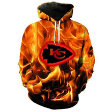 Load image into Gallery viewer, Hot Sale NFL Football Kansas City Chiefs 3D Flame Hoodie Sweatshirt Jacket Pullove New style 2020