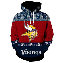 Load image into Gallery viewer, Minnesota Vikings 3d Hoodie Christmas Edition NFL Professional National Football League team Sweater Shirt