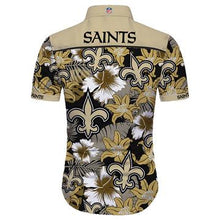 Load image into Gallery viewer, New Orleans Saints Hawaiian Shirt Tropical Flower Short Sleeve Slim Fit  Gift for Fans NFL
