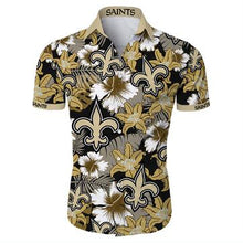 Load image into Gallery viewer, New Orleans Saints Hawaiian Shirt Tropical Flower Short Sleeve Slim Fit  Gift for Fans NFL
