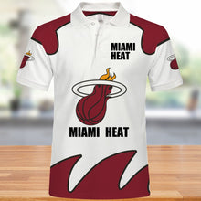 Load image into Gallery viewer, Miami Heat Polo 3D Shirts Summer gift for fans NBA
