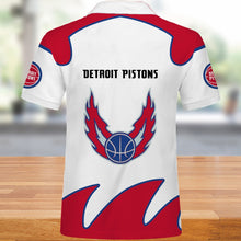 Load image into Gallery viewer, Detroit Pistons Polo 3D Shirts Summer gift for fans NBA
