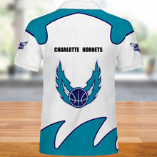 Load image into Gallery viewer, Charlotte Hornets Polo 3D Shirts Summer gift for fans NBA
