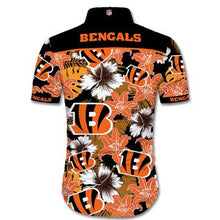 Load image into Gallery viewer, Cincinnati Bengals Hawaiian 3D Shirt Tropical Flower Short Sleeve Slim Fit Body- NLF
