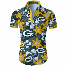 Load image into Gallery viewer, Green Bay Packers Hawaiian 3D Shirt Print Full Tropical Flower Short Sleeve Slim Fit Body - NFL
