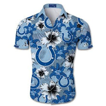 Load image into Gallery viewer, Indianapolis Colts Hawaiian 3D Shirt Tropical Flower Short Sleeve Slim Fit Body-NFL
