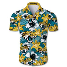 Load image into Gallery viewer, Jacksonville Jaguars Hawaiian Shirt Tropical Flower Short Sleeve Slim Fit Body-NFL
