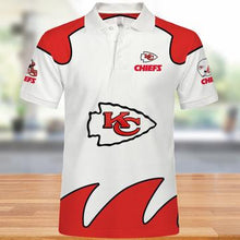 Load image into Gallery viewer, Kansas City Chiefs Polo Shirts White 3D Shirts Print Full Gift For Fans NFL
