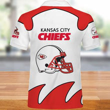 Load image into Gallery viewer, Kansas City Chiefs Polo Shirts White 3D Shirts Print Full Gift For Fans NFL

