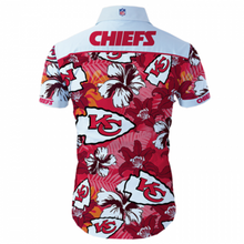 Load image into Gallery viewer, Kansas City Chiefs Hawaiian Shirt Tropical Flower Short Sleeve Slim Fit Body Cheap For Fan NFL
