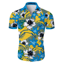 Load image into Gallery viewer, Los Angeles Chargers Hawaiian Shirt Tropical Flower Short Sleeve Slim Fit Body Gift for Fans
