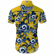 Load image into Gallery viewer, Los Angeles Rams Hawaiian 3D Shirt Slimfit Tropical Flower Short Sleeve
