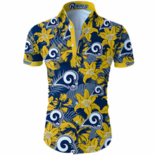Load image into Gallery viewer, Los Angeles Rams Hawaiian 3D Shirt Slimfit Tropical Flower Short Sleeve
