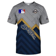Load image into Gallery viewer, MLB T shirts 3D Milwaukee Brewers T shirts O Neck Cheap For Fans
