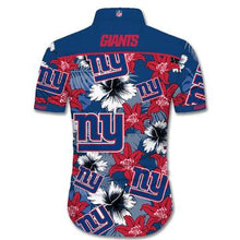 Load image into Gallery viewer, New York Giants Hawaiian Shirt Tropical Flower Short Sleeve Slim Fit Body-NFL
