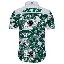 Load image into Gallery viewer, New York Jets Hawaiian 3D Shirt Tropical Flower Short Sleeve Slim Fit Body-NFL
