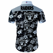 Load image into Gallery viewer, Oakland Raiders Hawaiian 3D Shirt Slimfit Tropical Flower Short Sleeve Gift for Fans NFL
