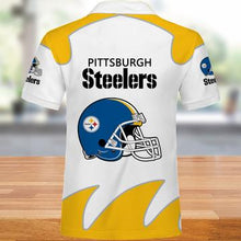 Load image into Gallery viewer, Pittsburgh Steelers Men's Polo 3D Shirts White Print Full Gift For Fans NFL
