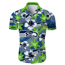 Load image into Gallery viewer, Seattle Seahawks Hawaiian Shirt Tropical Flower Short Sleeve Slim Fit Body Gift for Fans
