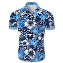 Load image into Gallery viewer, Tennessee Titans Hawaiian 3D Shirt Tropical Flower Short Sleeve Slim Fit Body-NFL
