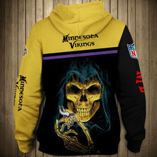 Load image into Gallery viewer, N.F.L.MINNESOTA-VIKINGS-TEAM-PULLOVER-HOODIES/NICE-CUSTOM-3D-GRAPHIC-PRINTED-DOUBLE-SIDED-ALL-OVER-GRAPHIC-VIKINGS-LOGOS &amp; OFFICIAL-VIKINGS-TEAM-COLORS/WARM-PREMIUM-OFFICIAL-N.F.L.VIKINGS-TEAM-PULLOVER-GAME-DAY-HOODIES
