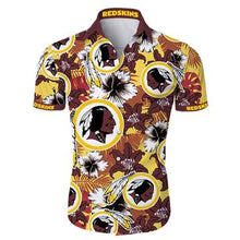 Load image into Gallery viewer, Washington Redskins Hawaiian 3D Shirt Tropical Flower Short Sleeve Slim Fit Body-NFL
