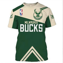Load image into Gallery viewer, Cheap Price NBA Basketball Milwaukee Bucks Men's T-shirt 3D Short Sleeve O Neck
