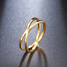 Load image into Gallery viewer, CACANA Bohemian Vintage Cross Gold Rings for Women Wedding Trendy Stainless Steel Chain Jewelry Large Antique Rings Anillos W83
