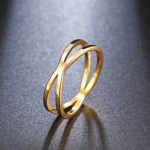 Load image into Gallery viewer, CACANA Bohemian Vintage Cross Gold Rings for Women Wedding Trendy Stainless Steel Chain Jewelry Large Antique Rings Anillos W83
