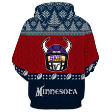 Load image into Gallery viewer, Minnesota Vikings 3d Hoodie Christmas Edition NFL Professional National Football League team Sweater Shirt

